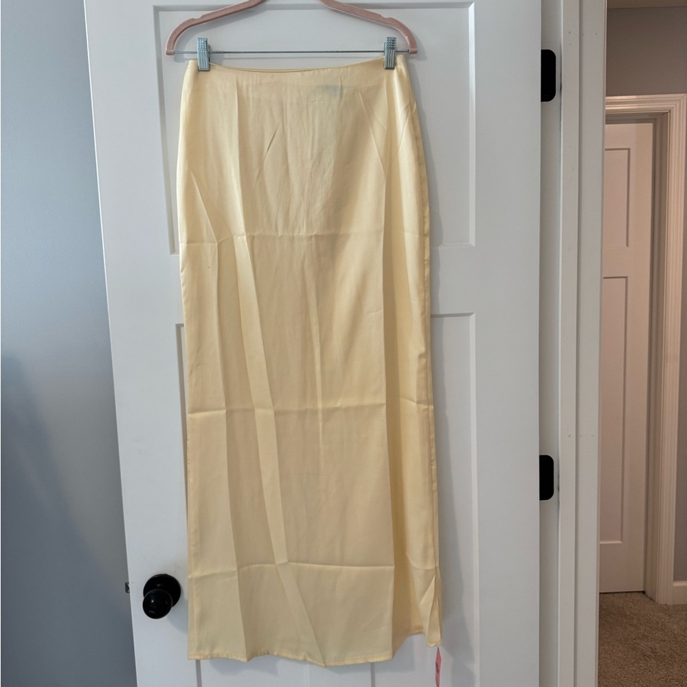 PrettyLittleThing Light Yellow Maxi Skirt